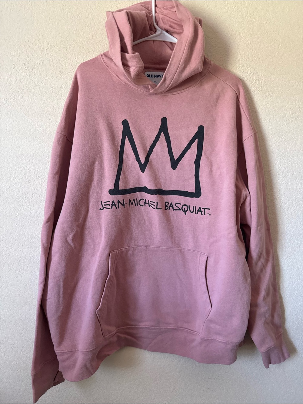 Old Navy Jean-Michel Basquiat Pink Graphic Print Pullover Hoodie 2XL